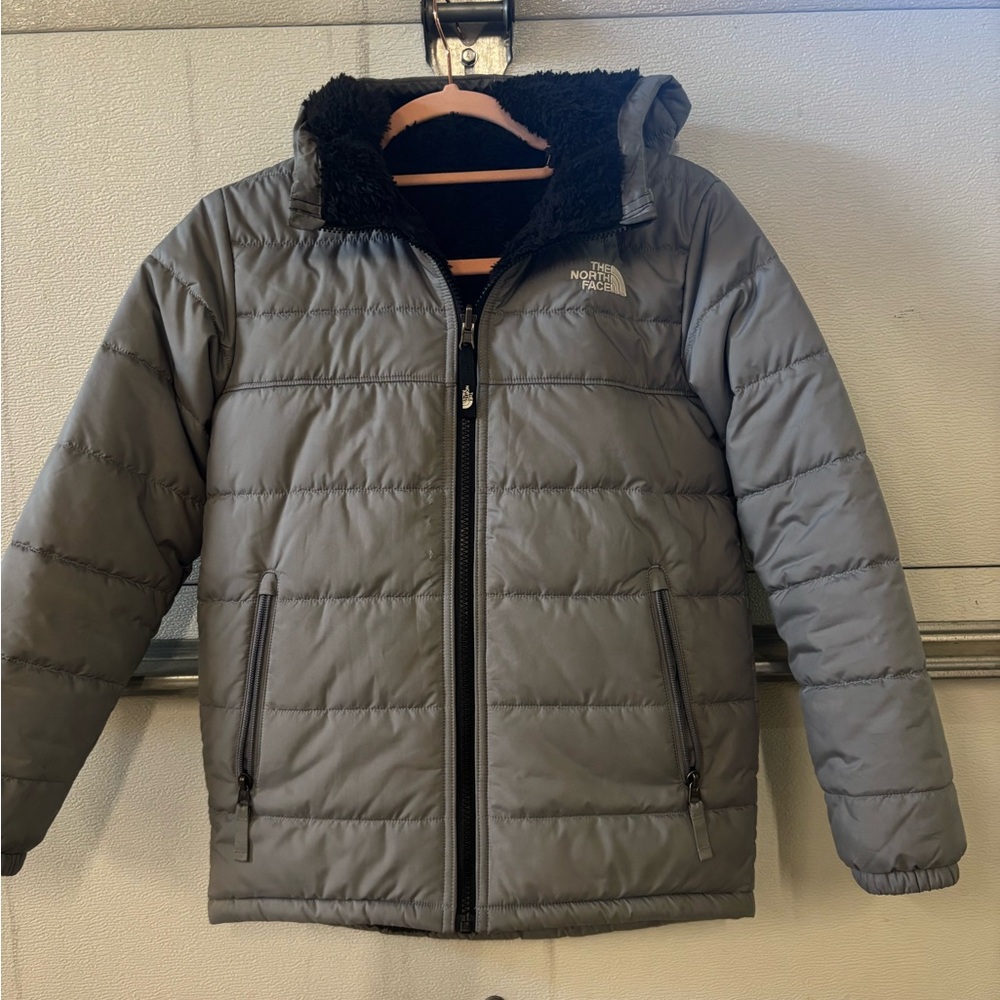 Reversible The North Face Kids Gray/Black Puffer Jacket
